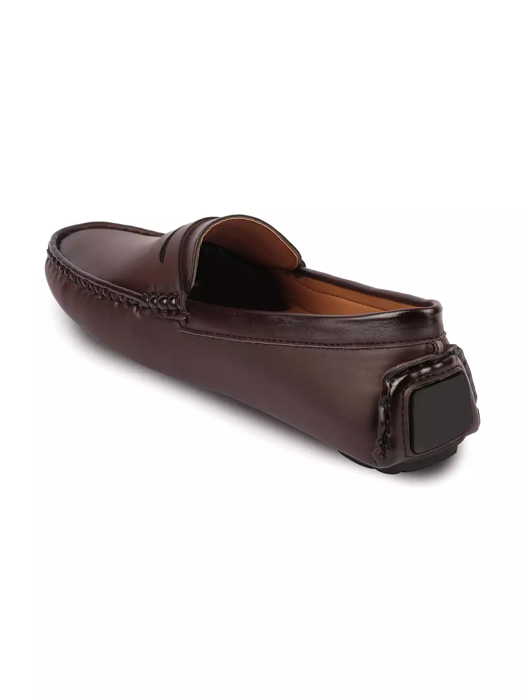 Men Brown Hand Stitched Comfort Loafer and Moccasin Shoes