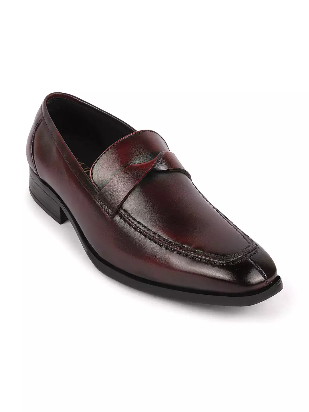 Men Cherry Strap Design Wedding Party Genuine Leather Slip On Loafer Shoes