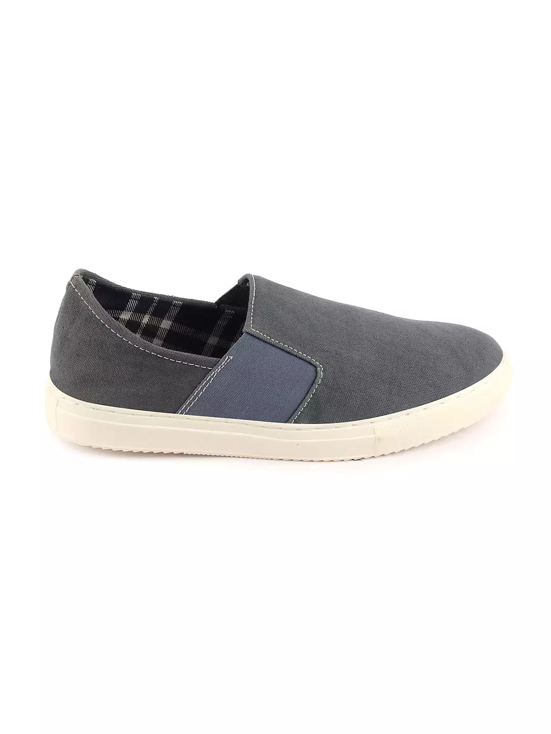 Men Grey Colorblocked Denim/Canvas Slip On Casual Loafer Shoes