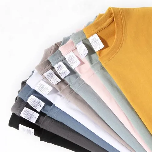 Men's T-shirt Short Sleeve Women's T-Shirts Basic Solid Color