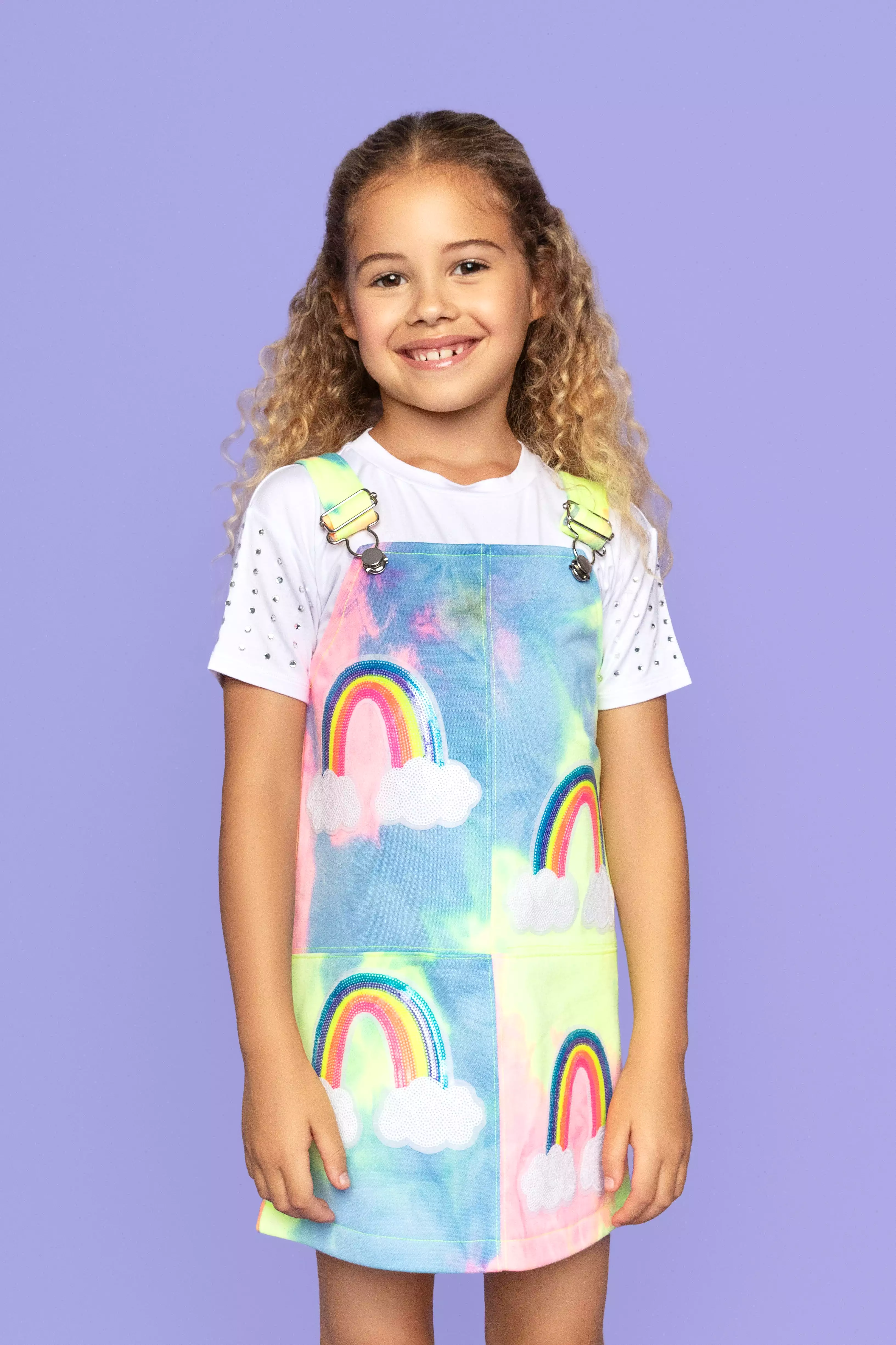 MIA New York Rainbow Tie Dye Overall Dress