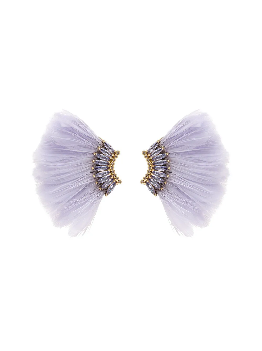 Mignonne Gavigan Lux Mini Madeline Feather Earrings in Light Purple