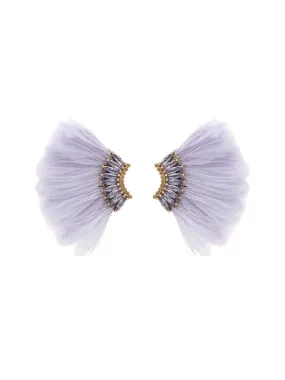 Mignonne Gavigan Lux Mini Madeline Feather Earrings in Light Purple