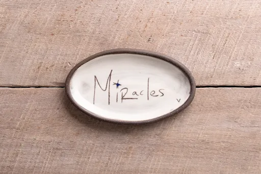 Miracles Hand Painted Ceramic Mini Oval