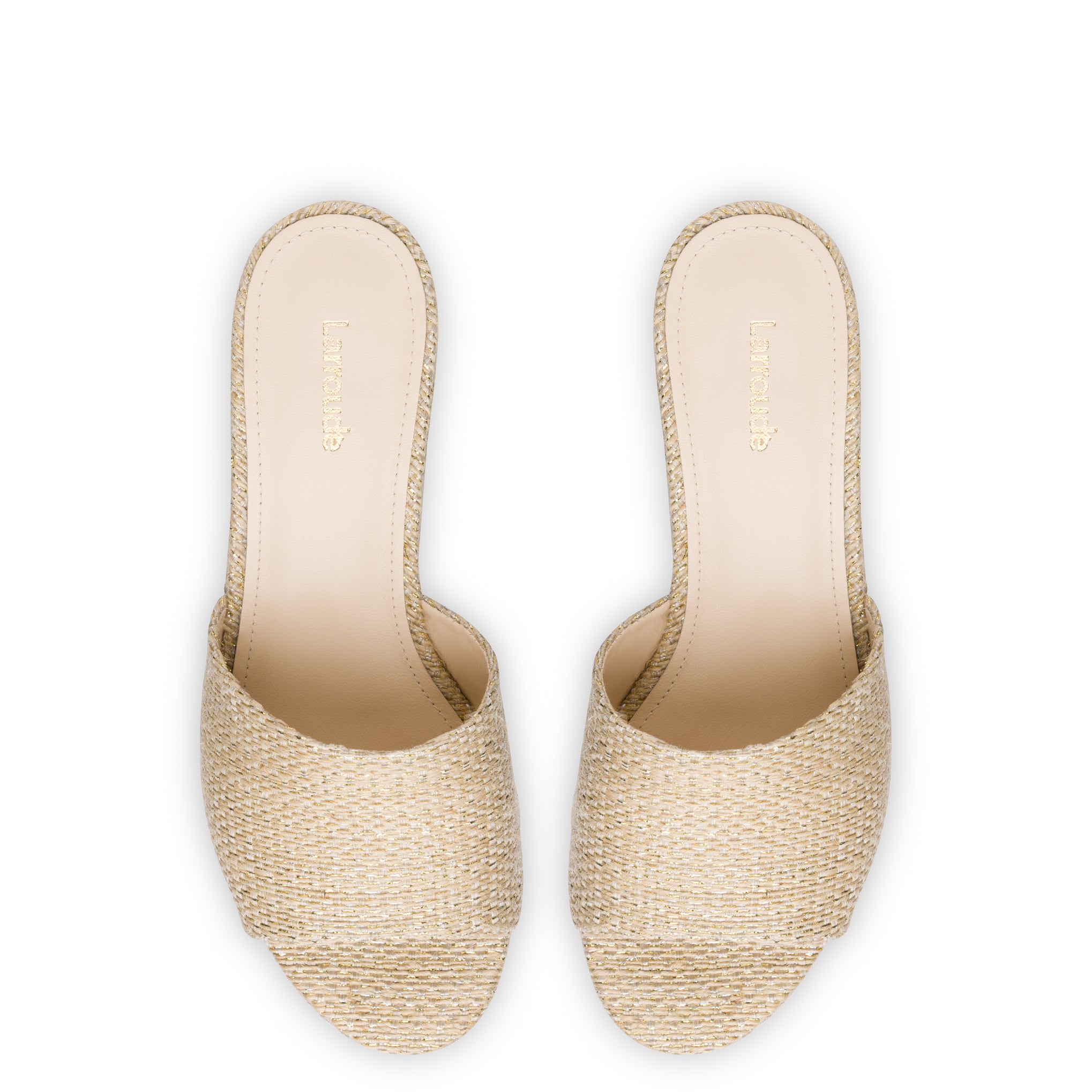 Miso Platform Sandal In Metallic Raffia