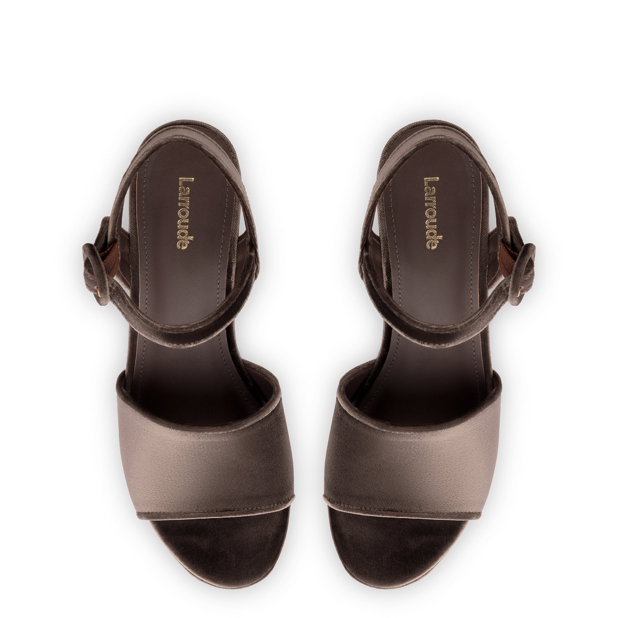 Miso Platform Strap Sandal In Expresso Velvet