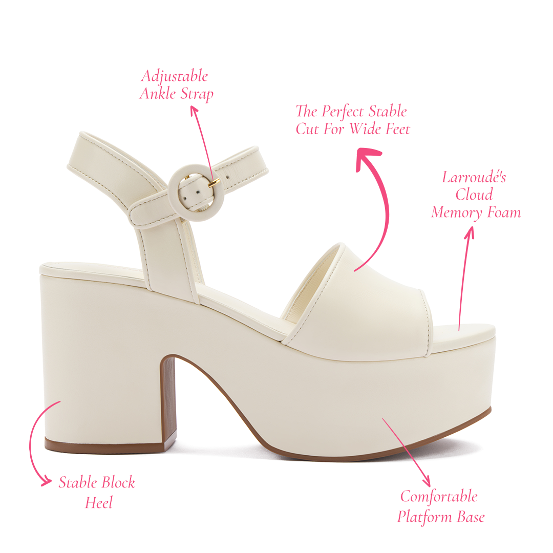 Miso Platform Strap Sandal In Ivory Leather