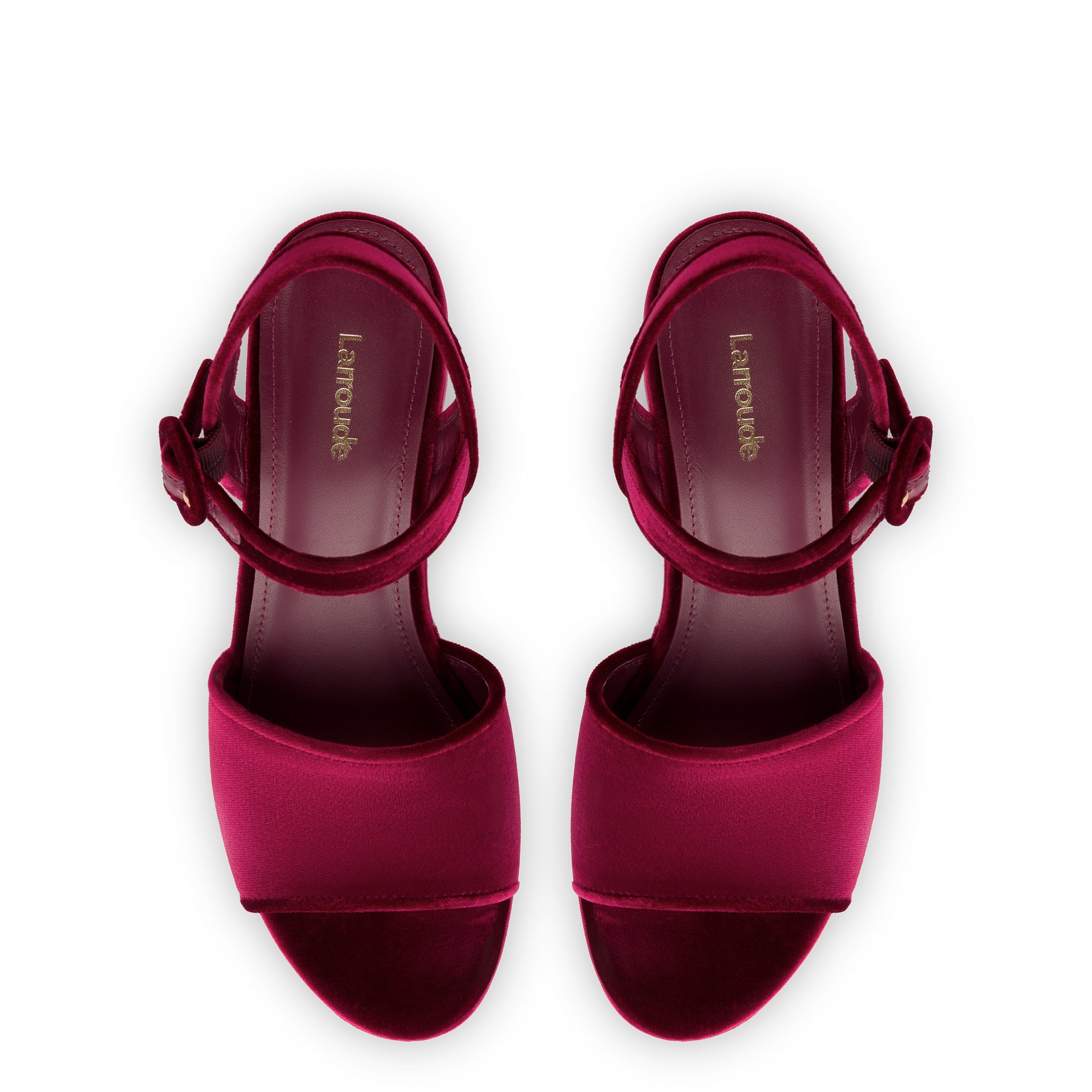 Miso Platform Strap Sandal In Wine Velvet