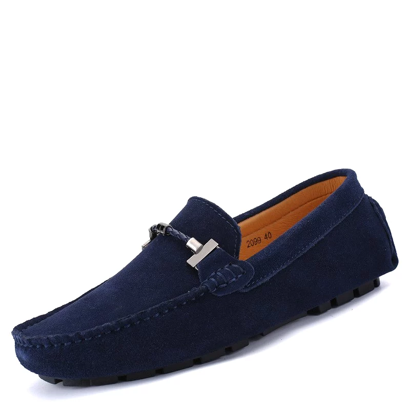 Miyagina Men Moccasins Leather Flat Casual Loafers Slip On Driving Shoes