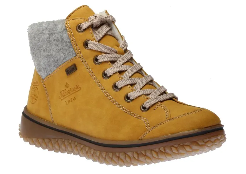 Morelia Yellow Fleece Lined Lace-Up Ankle Sneaker