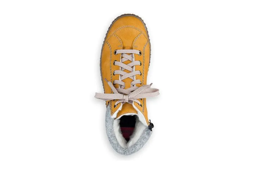 Morelia Yellow Fleece Lined Lace-Up Ankle Sneaker