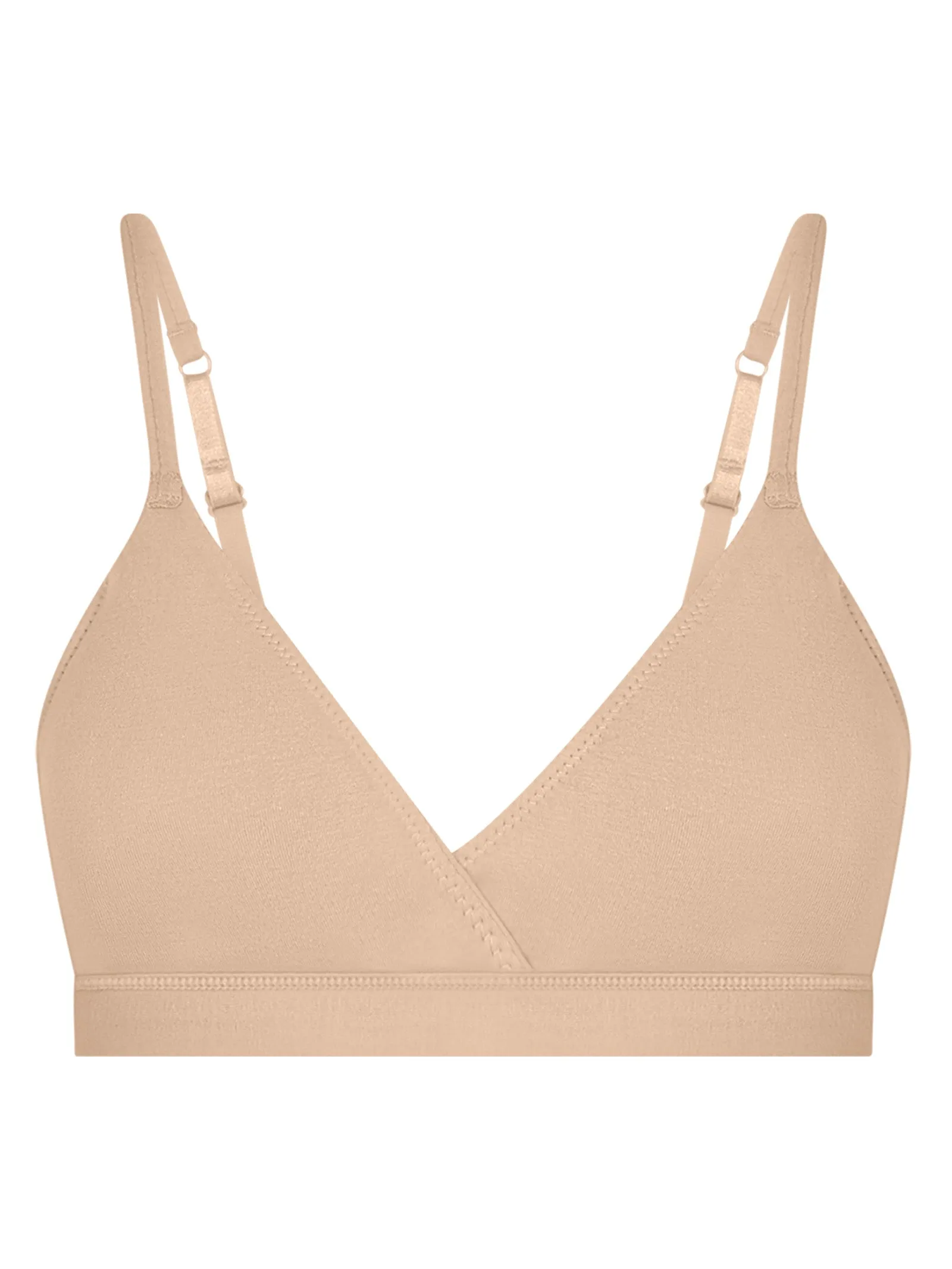 Natural Bralette - Reggiseno light in cotone elasticizzato - Nudo