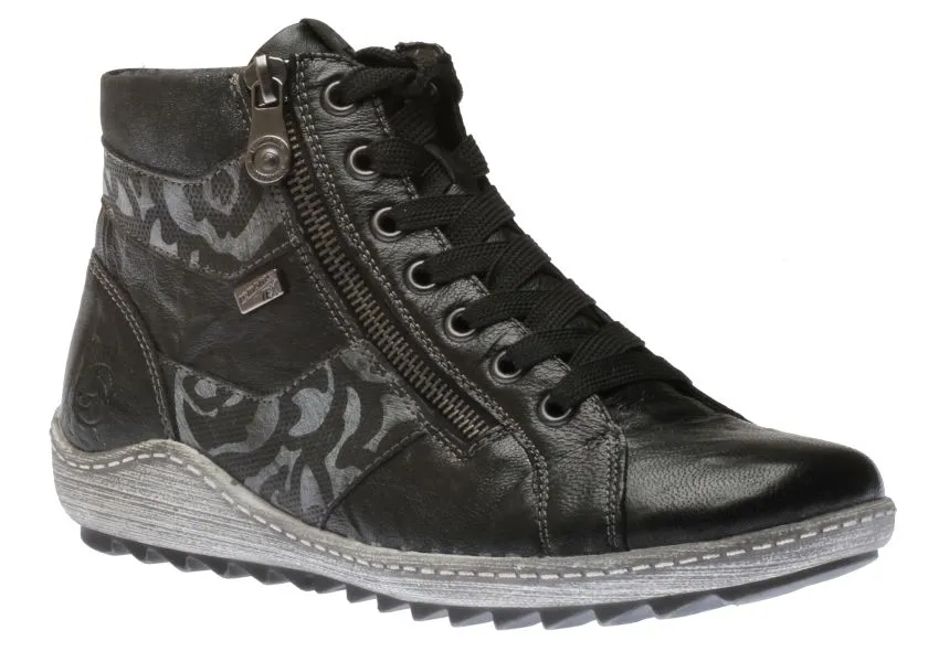 Ottawa Black Print Lace-Up Ankle Sneaker