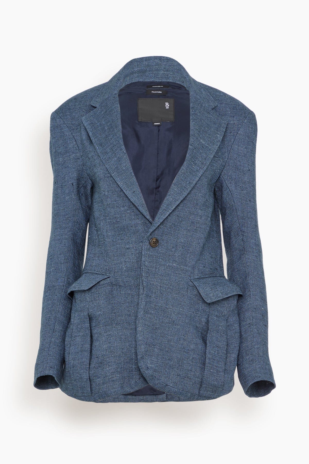 Oversized Bellow Pocket Blazer in Light Indigo