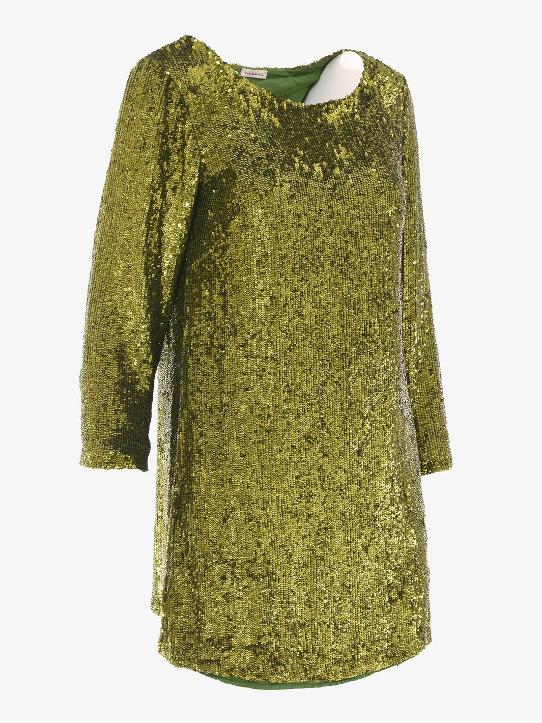 Parosh dress in light green sequins