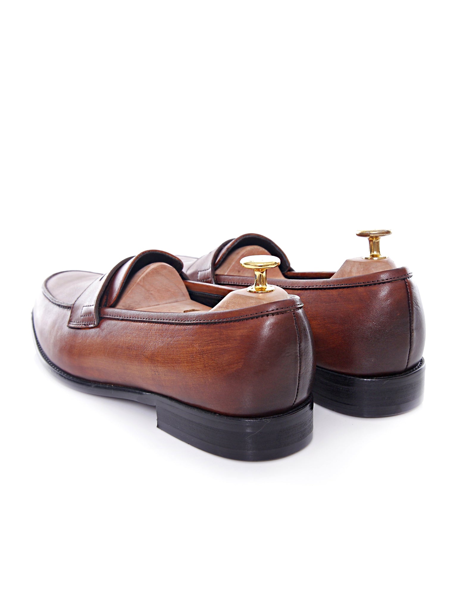 Penny Loafer - Cognac Tan (Hand Painted Patina)