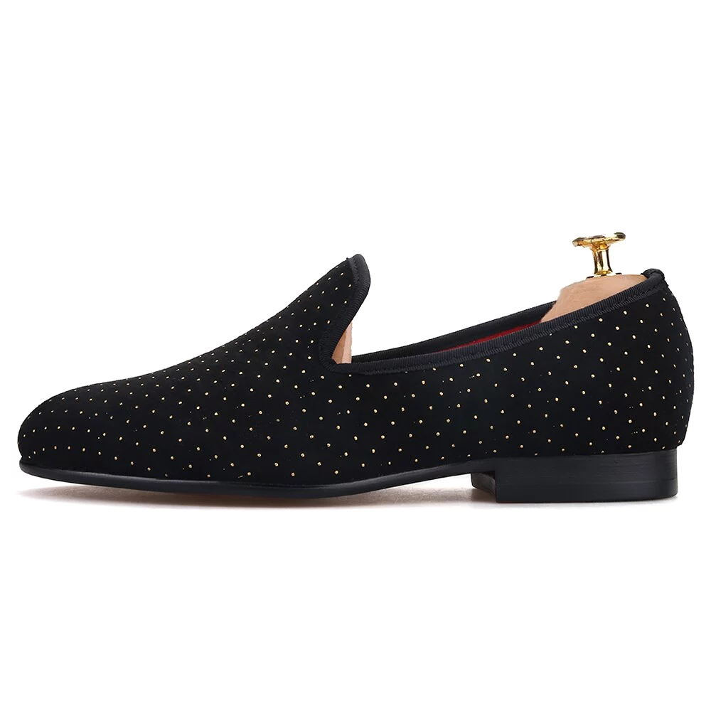 Polka dots handmade casual loafers flats