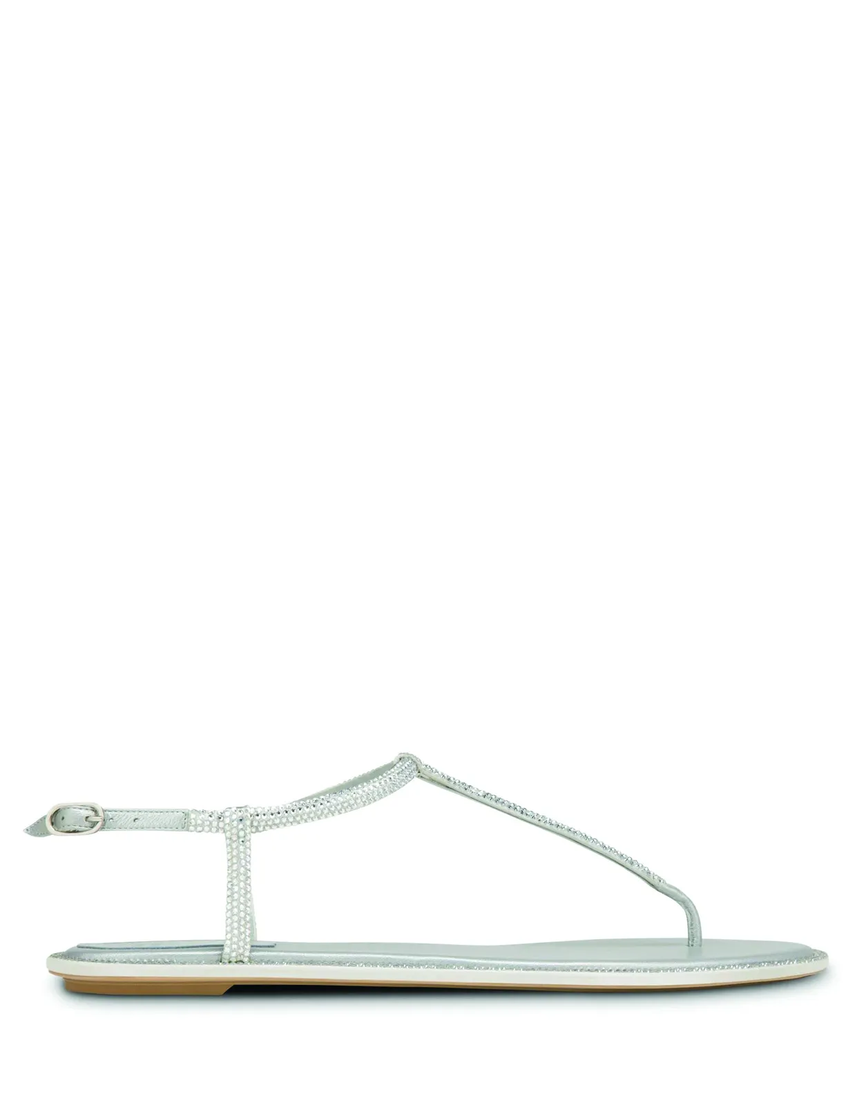 RENE' CAOVILLA Grey Diana Low Jewel Sandals