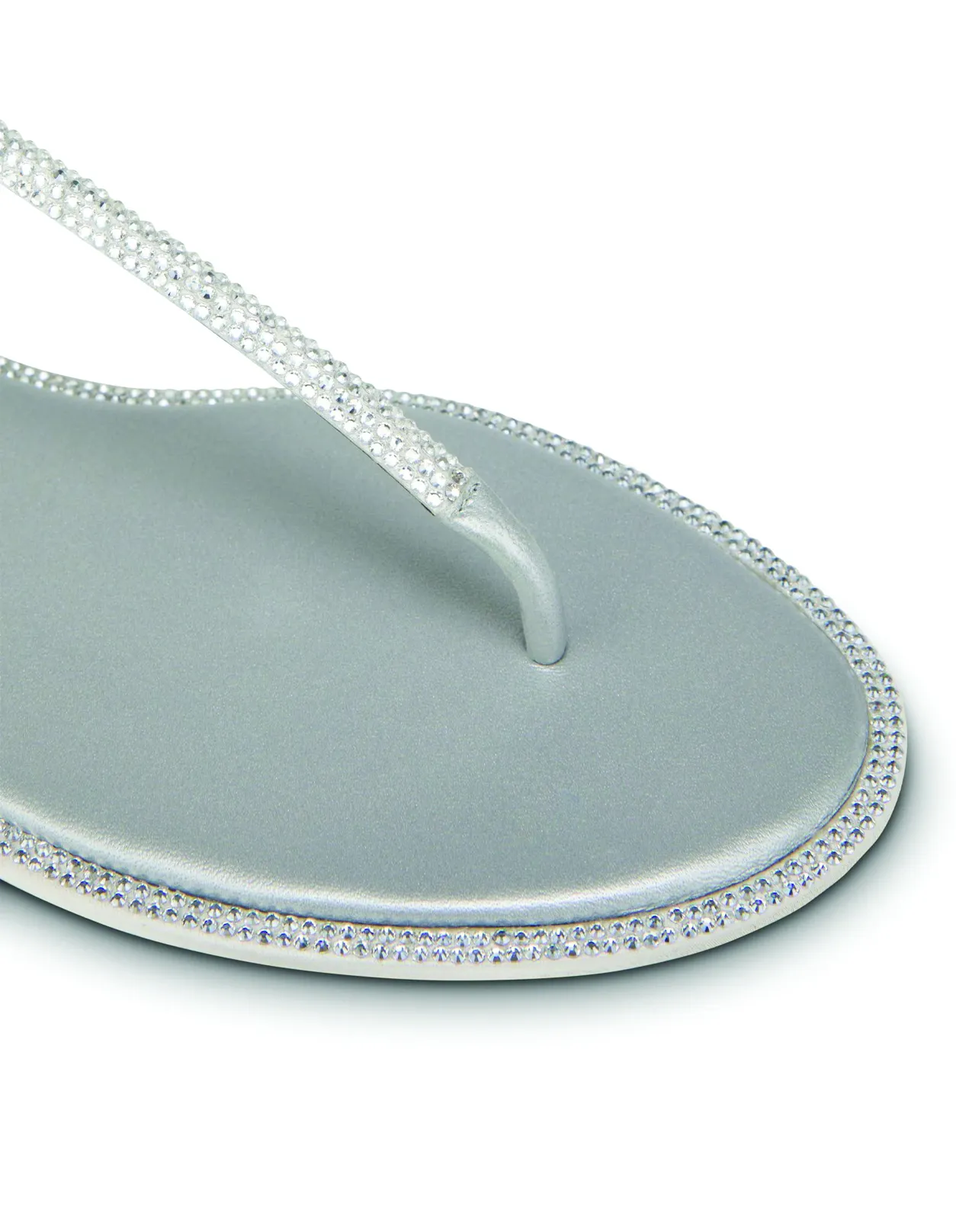 RENE' CAOVILLA Grey Diana Low Jewel Sandals