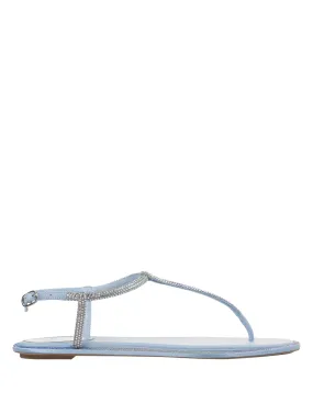 RENE' CAOVILLA Light Blue and Multicolour Diana Low Jewel Sandals