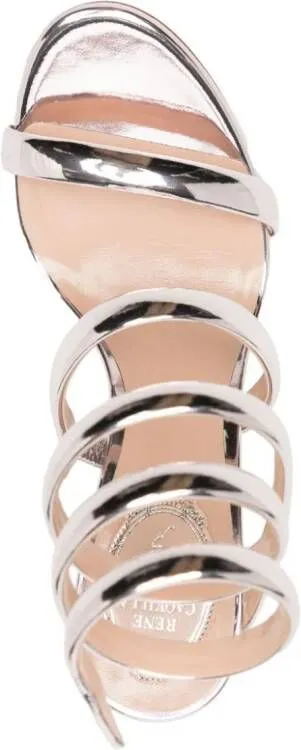 René Caovilla Cleo 100mm metallic-finish sandals Pink