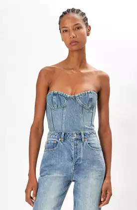 Ronny Kobo - Sasha Denim Top - Light Wash Denim