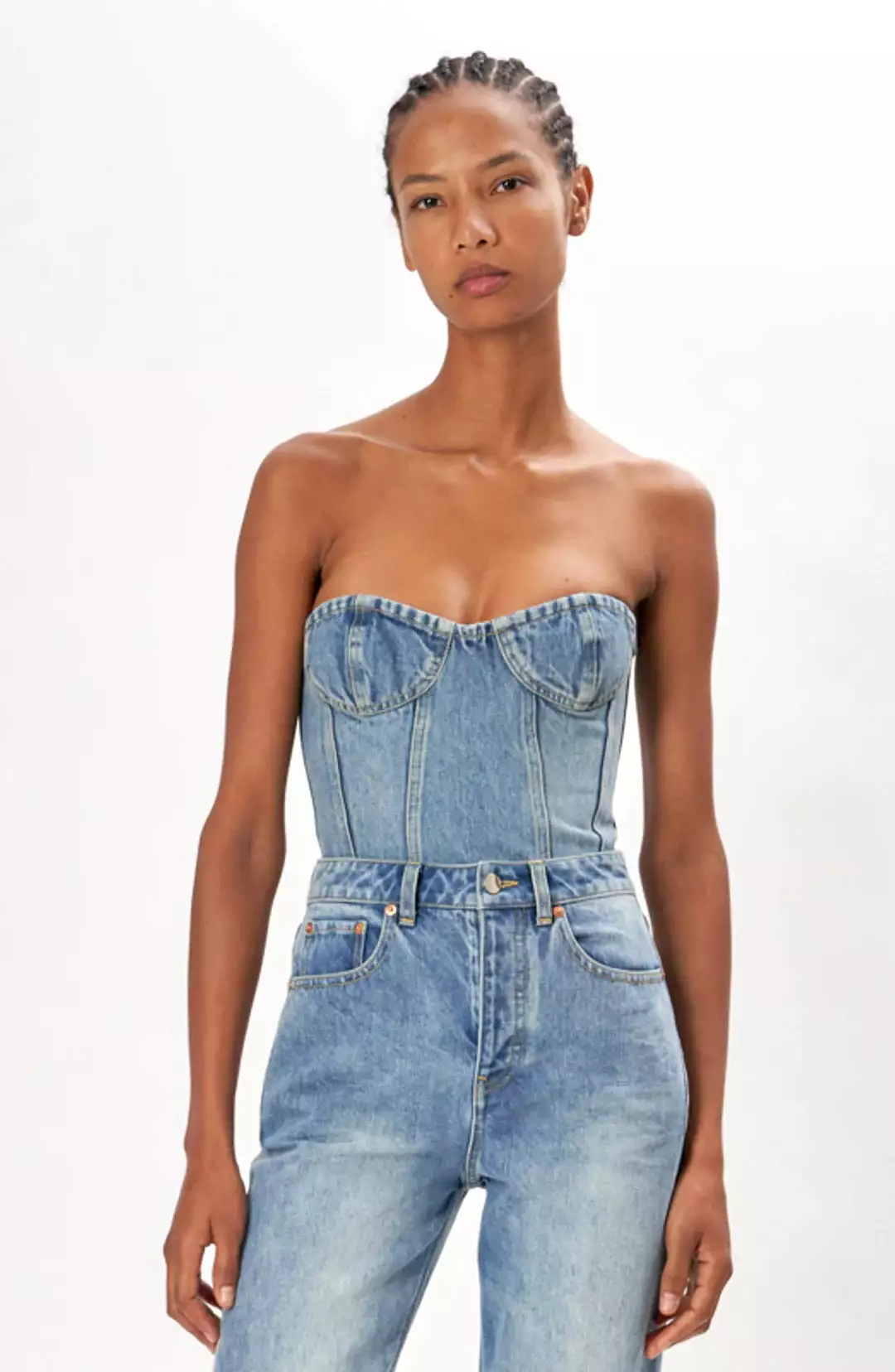 Ronny Kobo - Sasha Denim Top - Light Wash Denim