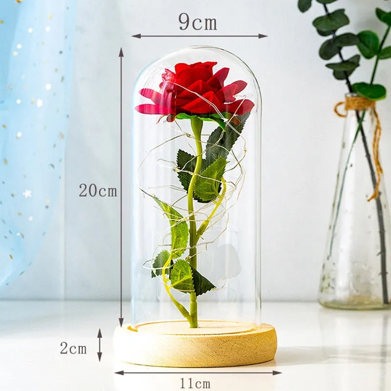 Rose LED Light In Glass