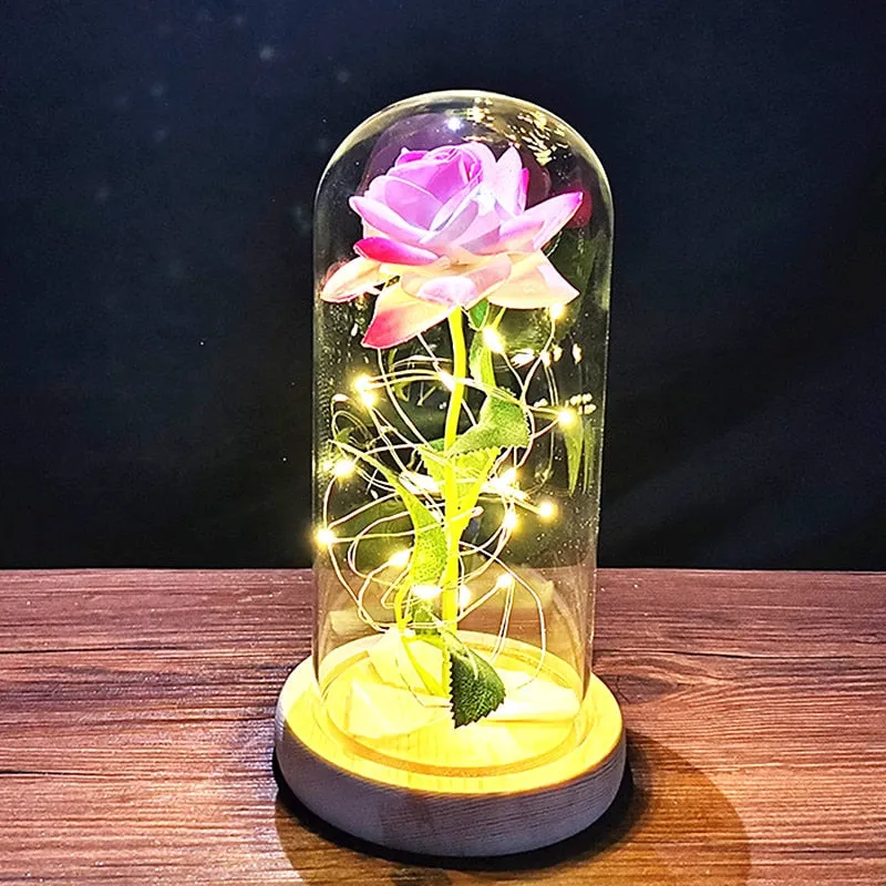 Rose LED Light In Glass