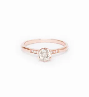 Small Champagne Diamond Hazeline Solitaire Ring