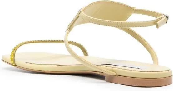 Stella McCartney crystal-embellished flat sandals Yellow