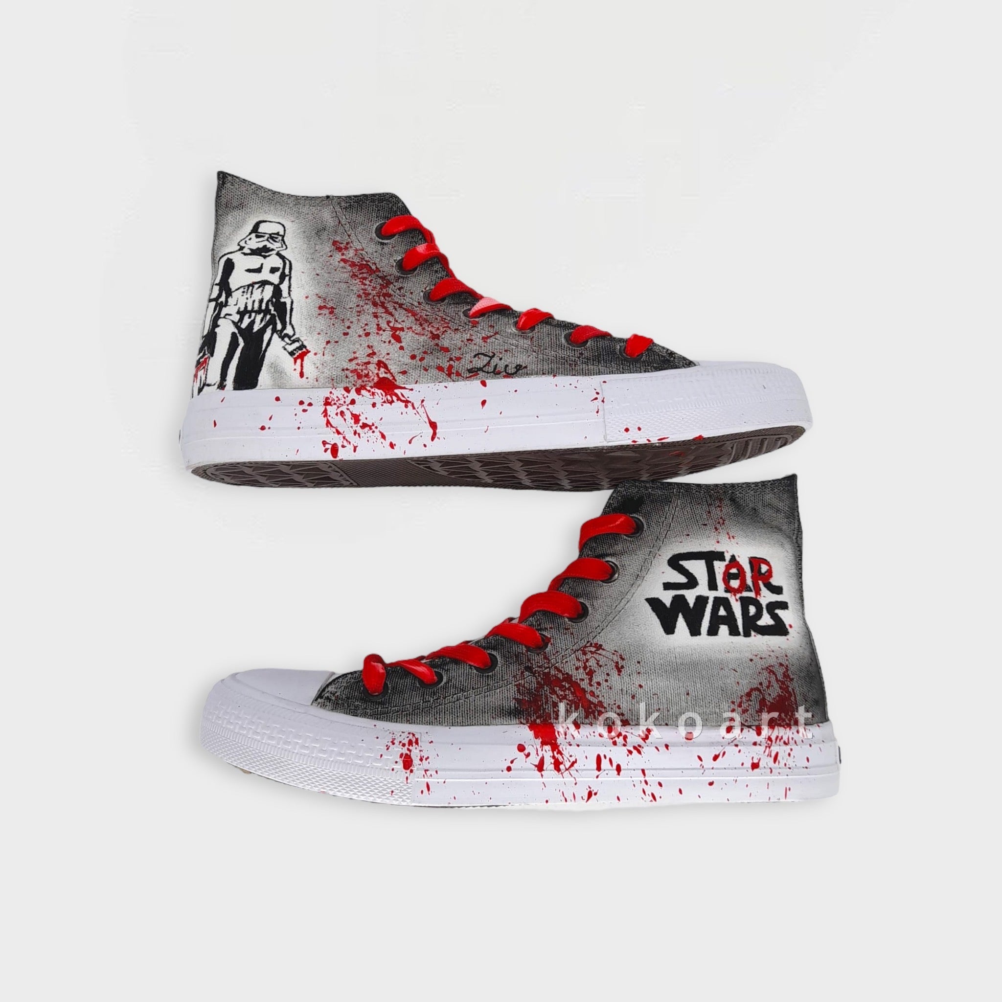 Stop Wars Hand Painted Shoes