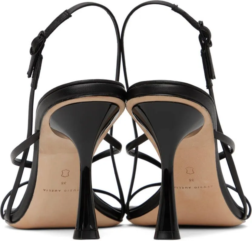 Studio Amelia Black Wishbone 90 Heeled Sandals