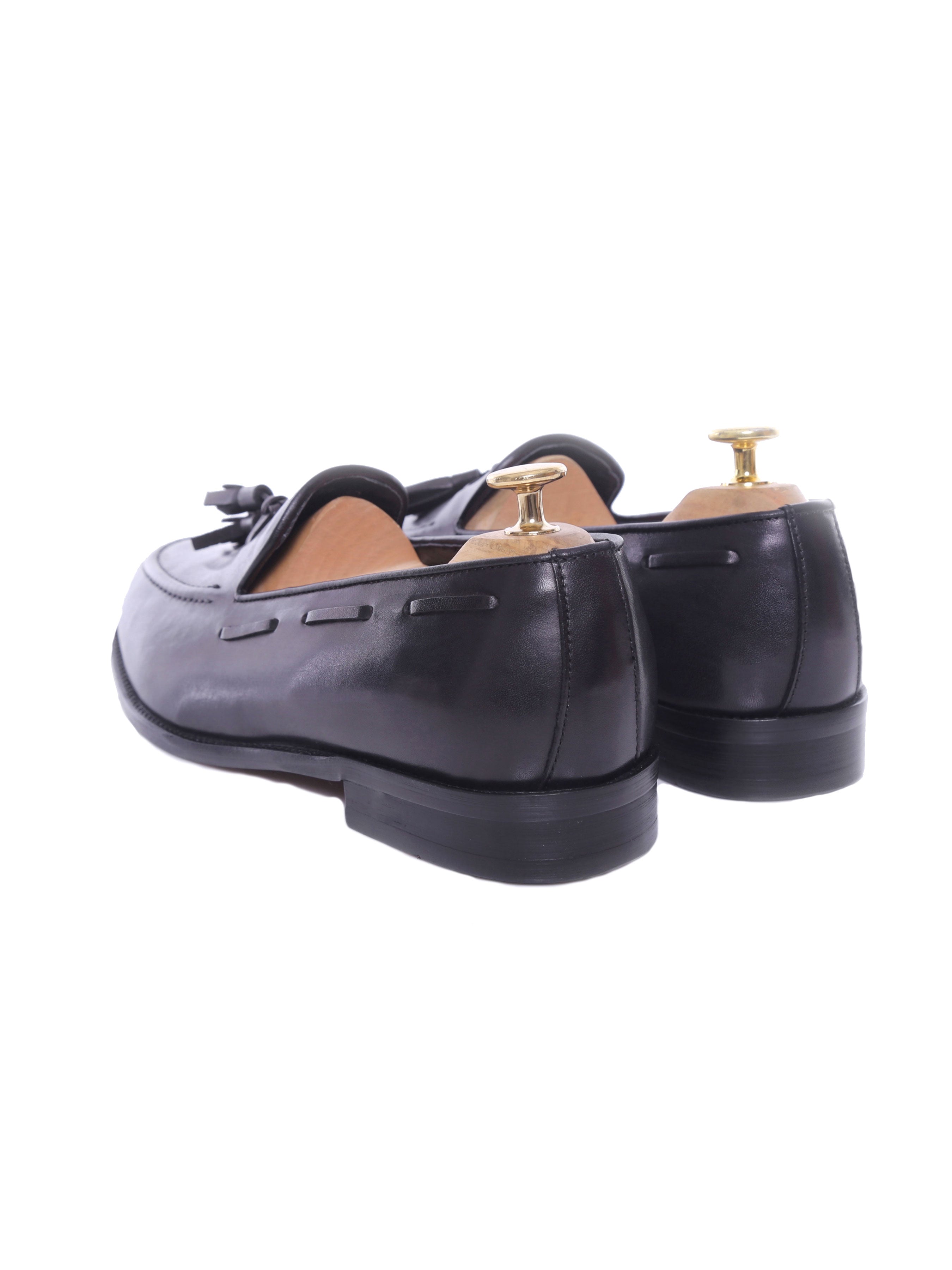 Tassel Loafer - Black Grey (Hand Painted Patina)