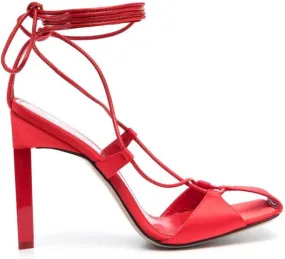 The Attico Adele 105mm lace-up sandals Red