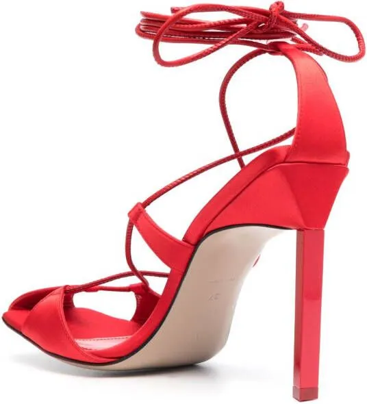 The Attico Adele 105mm lace-up sandals Red