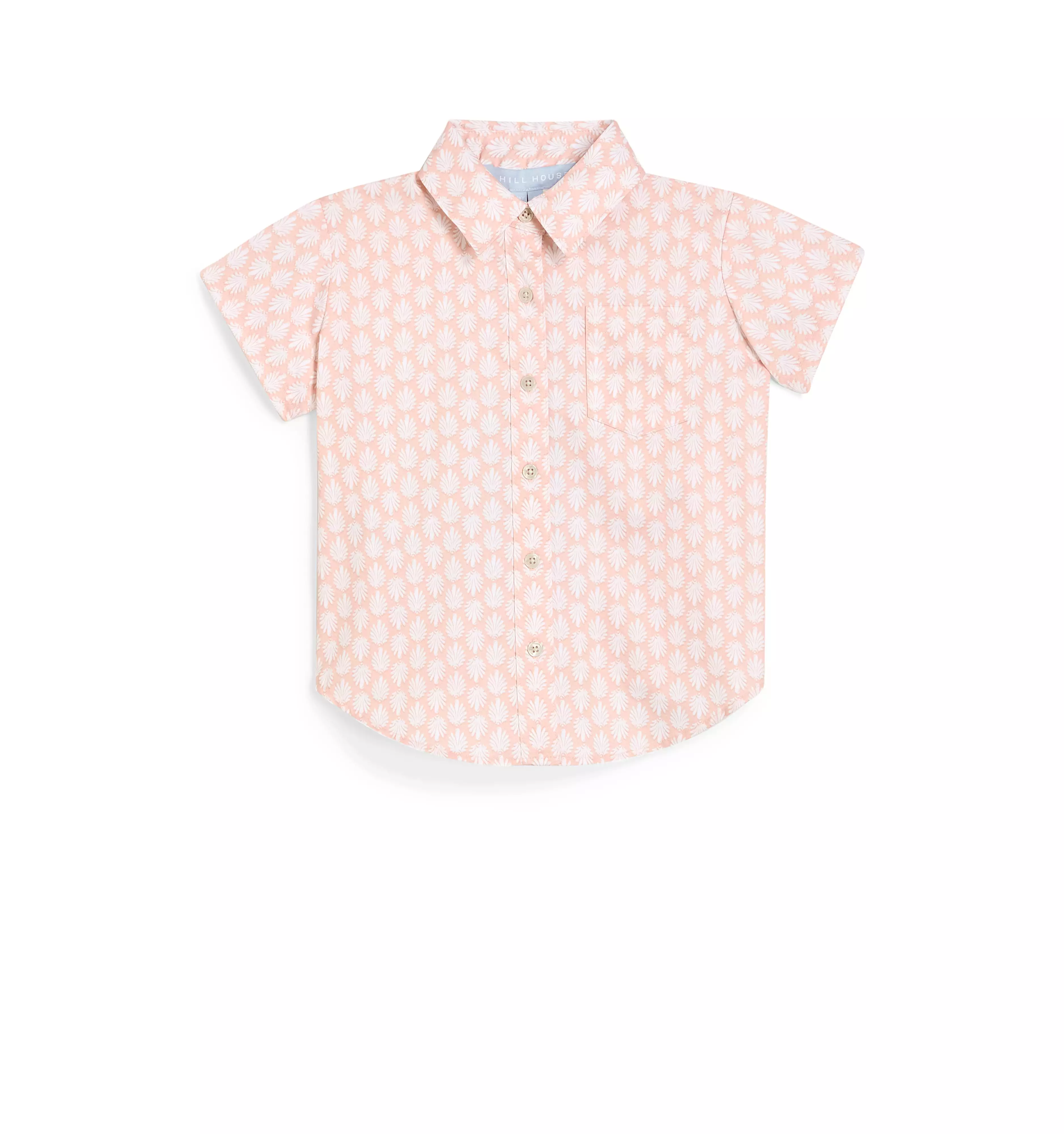 The Tiny Beau Party Top - Coral Baroque Shell Cotton Sateen