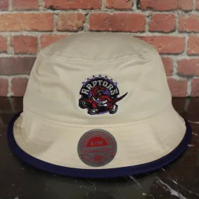 Toronto Raptors Hardwood Classics Vintage Logo Off White Bucket Hat