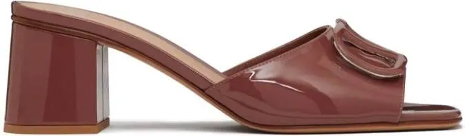 Valentino Garavani VLogo Signature 60mm patent sandals Brown