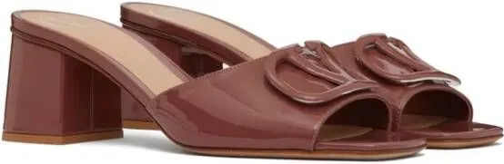 Valentino Garavani VLogo Signature 60mm patent sandals Brown