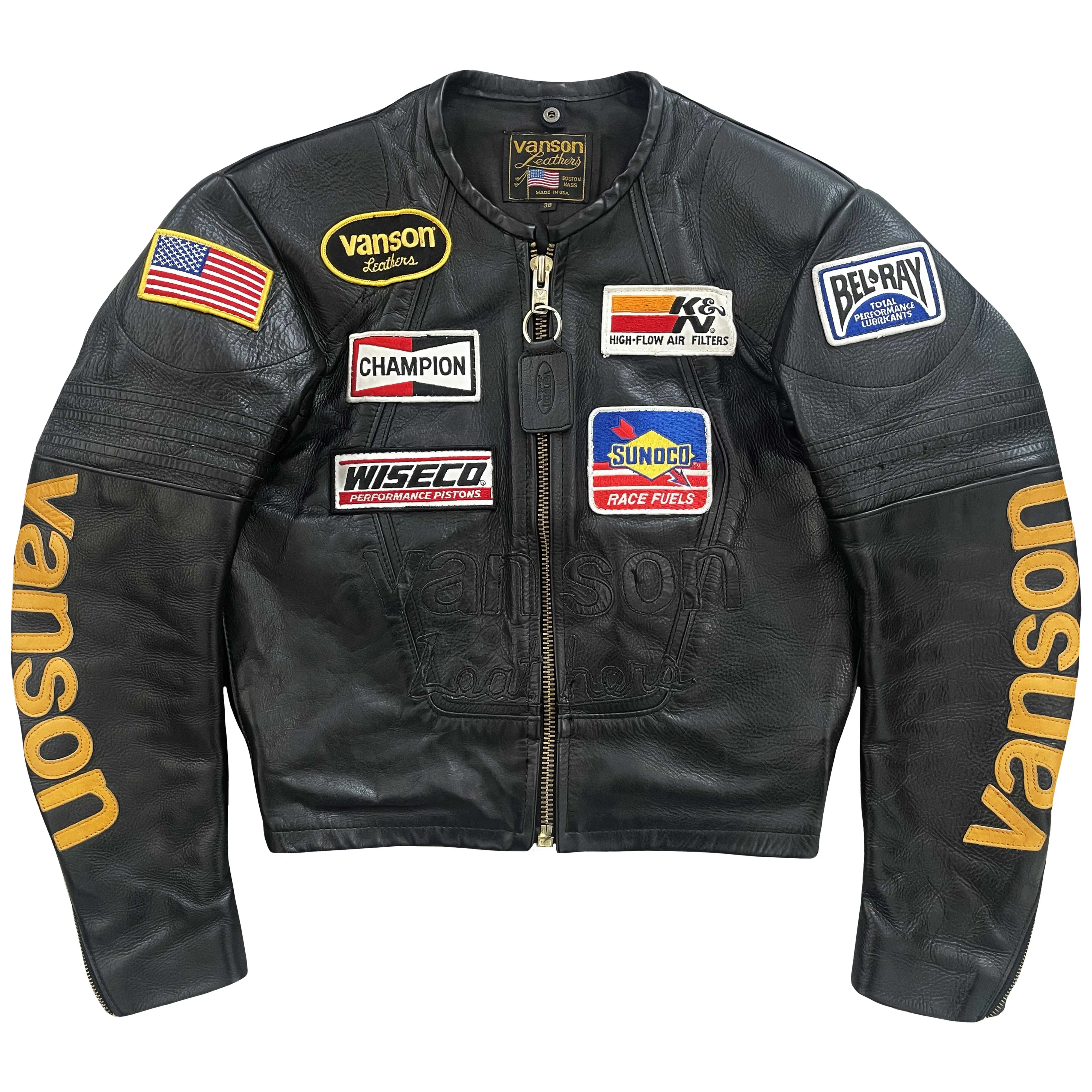 Vanson Leathers 'One Star' Motorcycle Racer Jacket - S