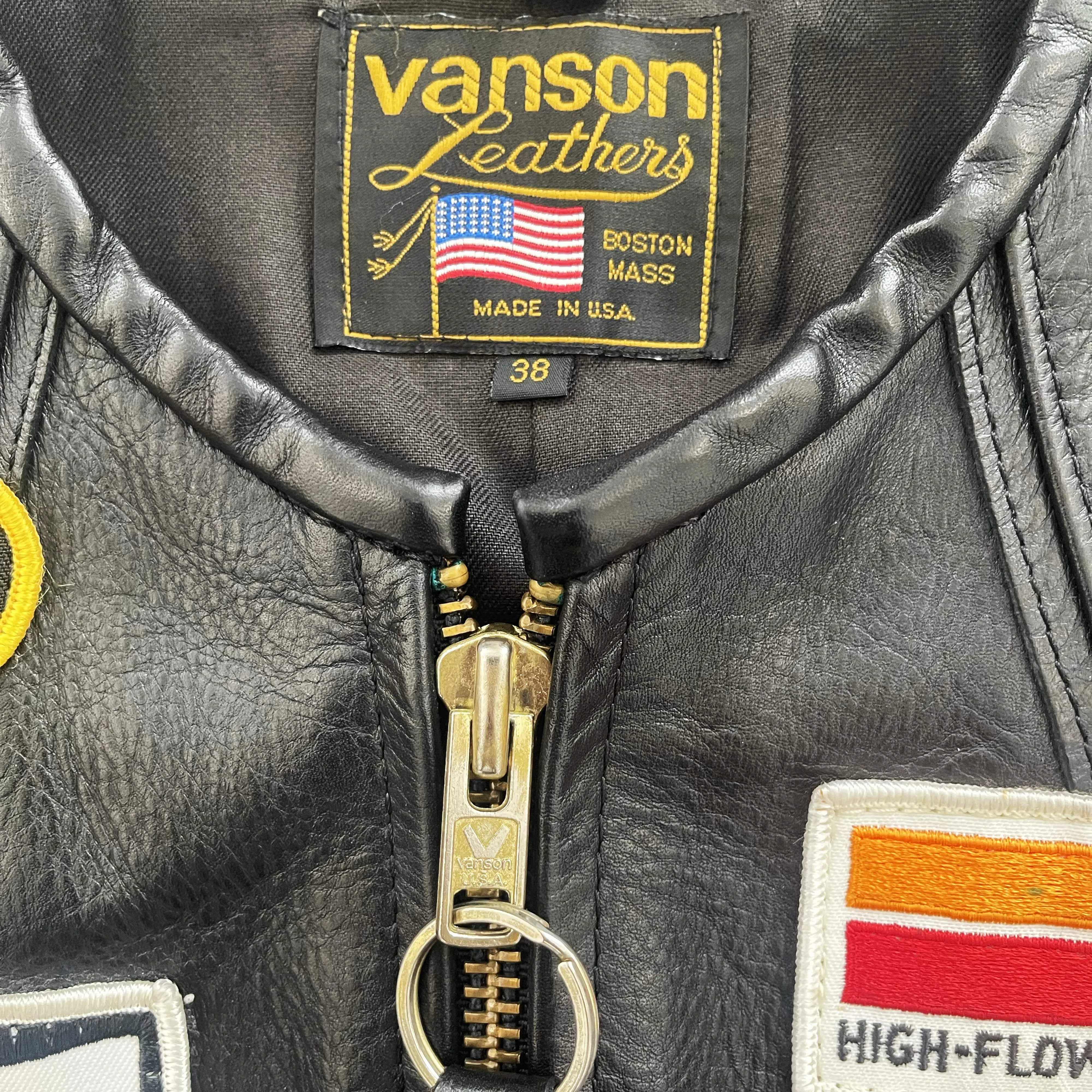 Vanson Leathers 'One Star' Motorcycle Racer Jacket - S