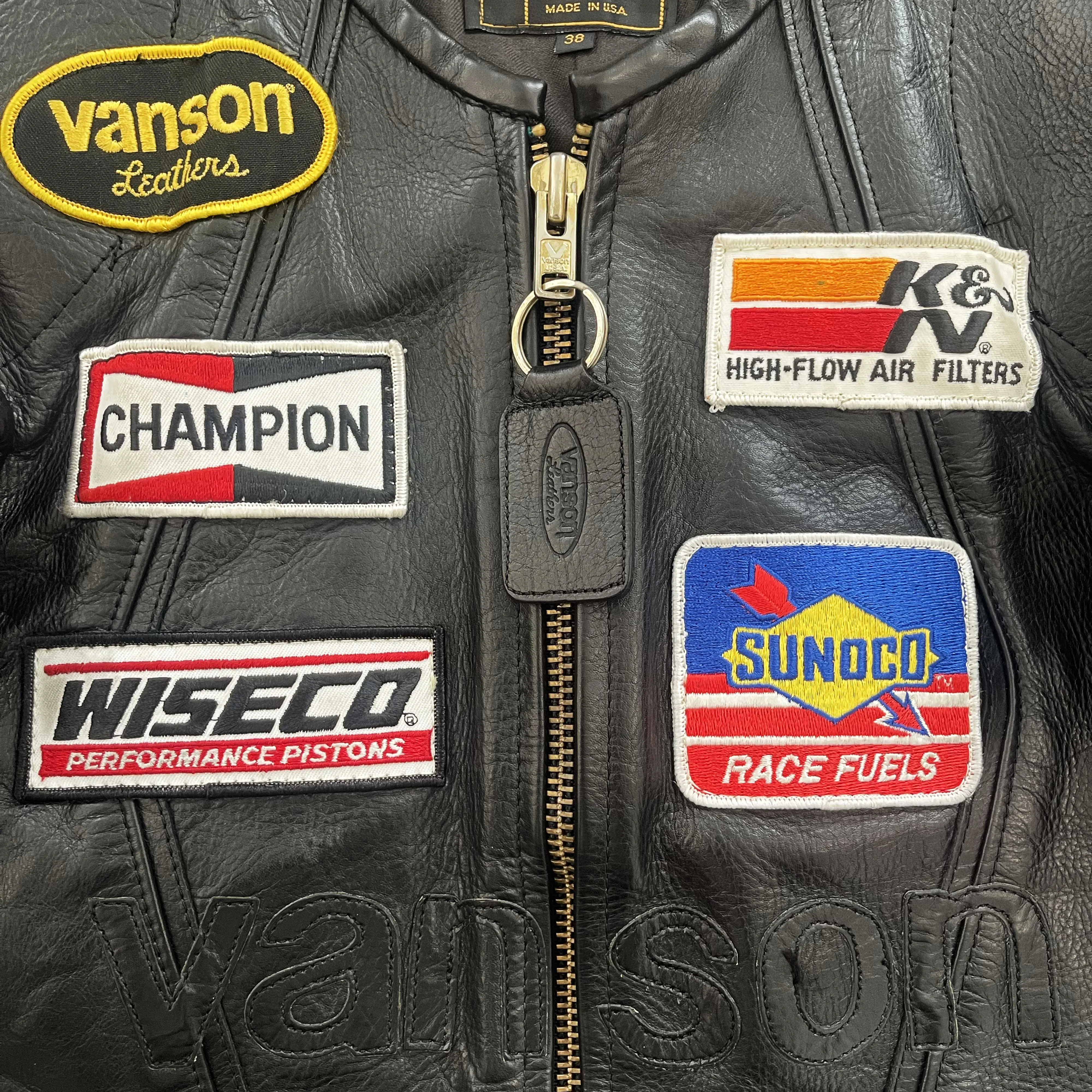 Vanson Leathers 'One Star' Motorcycle Racer Jacket - S