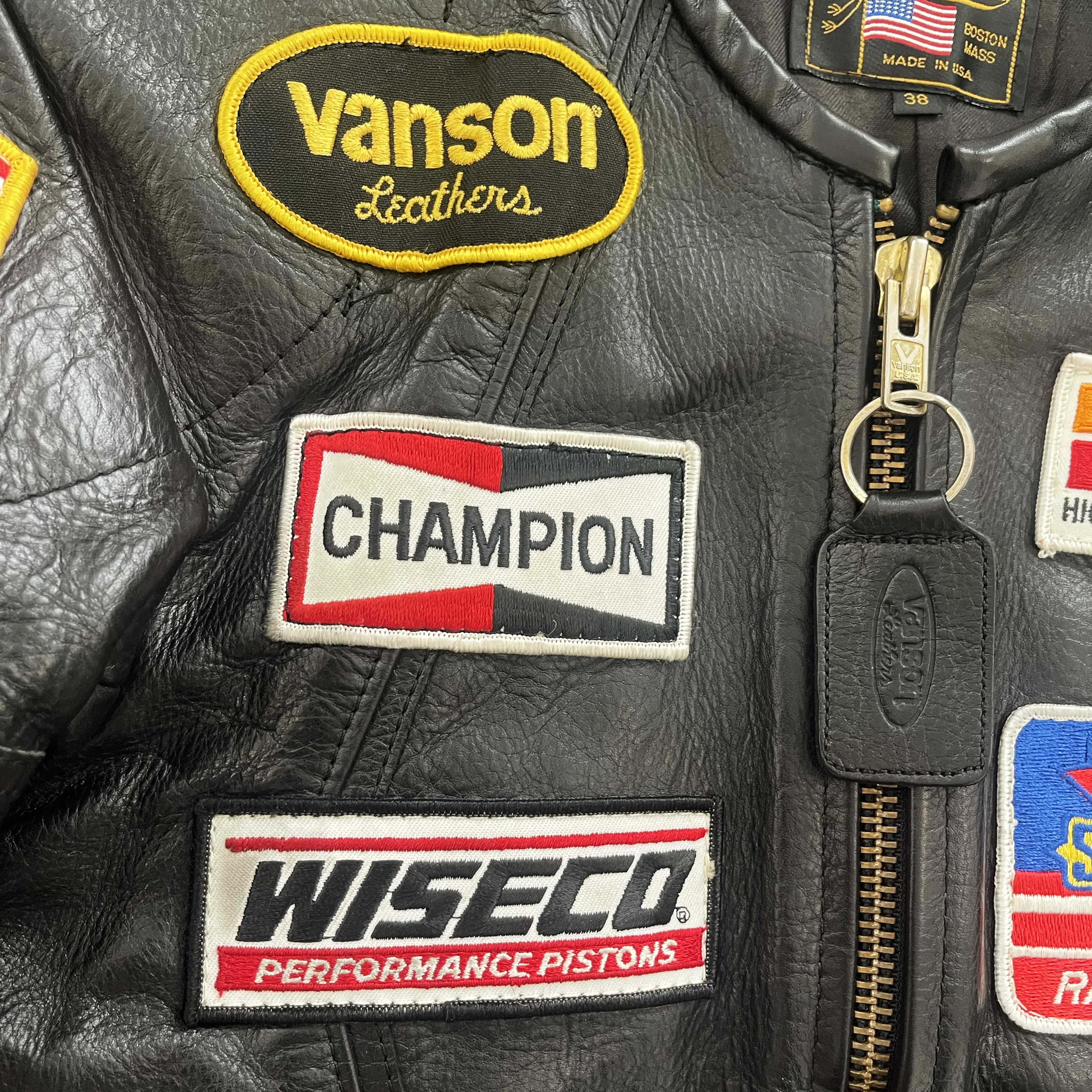 Vanson Leathers 'One Star' Motorcycle Racer Jacket - S