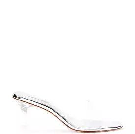 Vivi Lucite Hi Mule In Silver Specchio