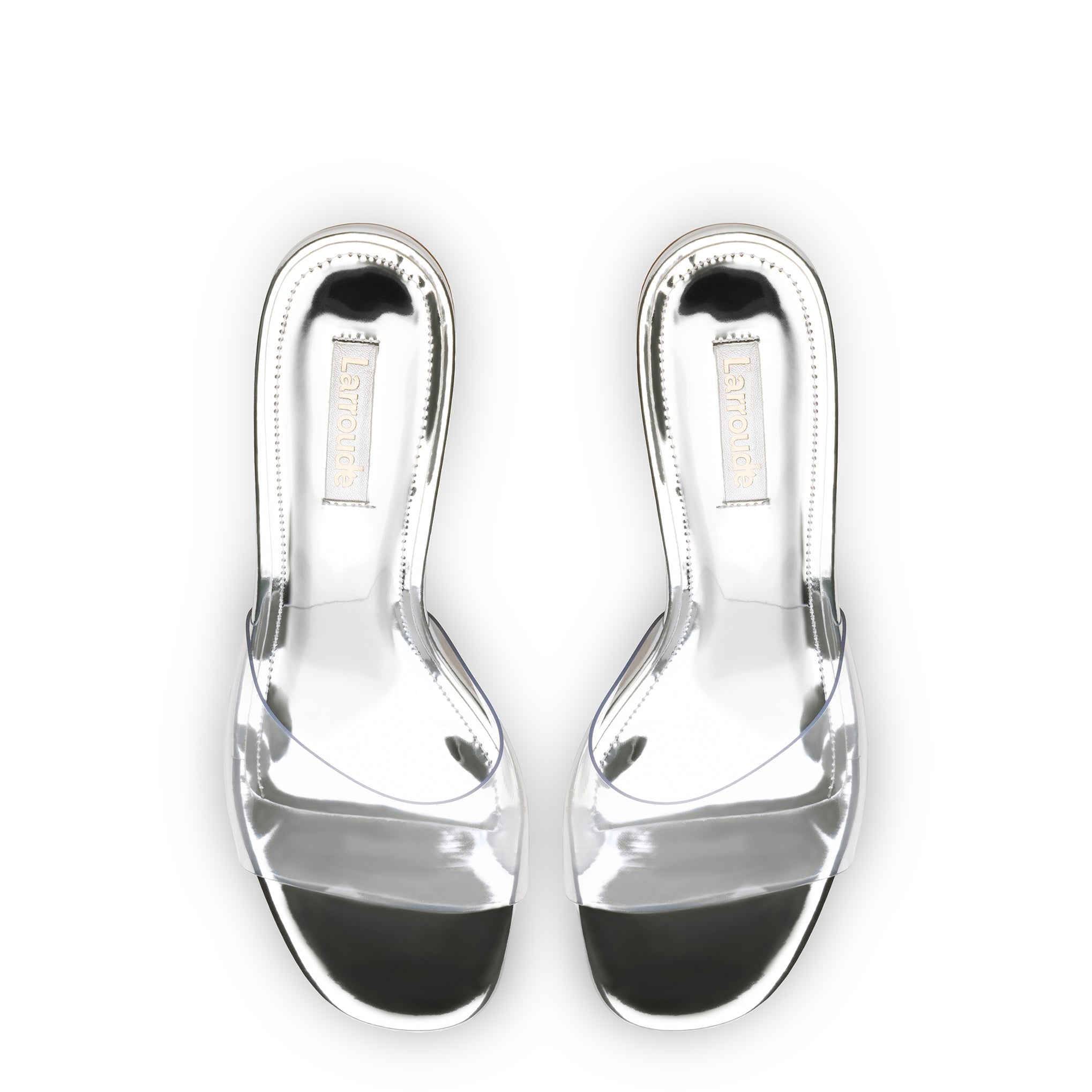 Vivi Lucite Hi Mule In Silver Specchio