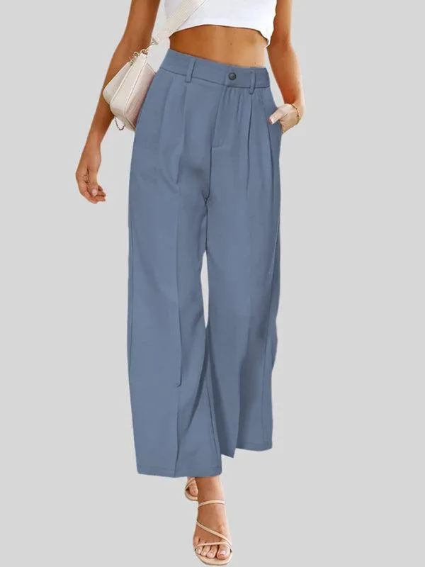 Wide Leg Women's Pants With Pockets