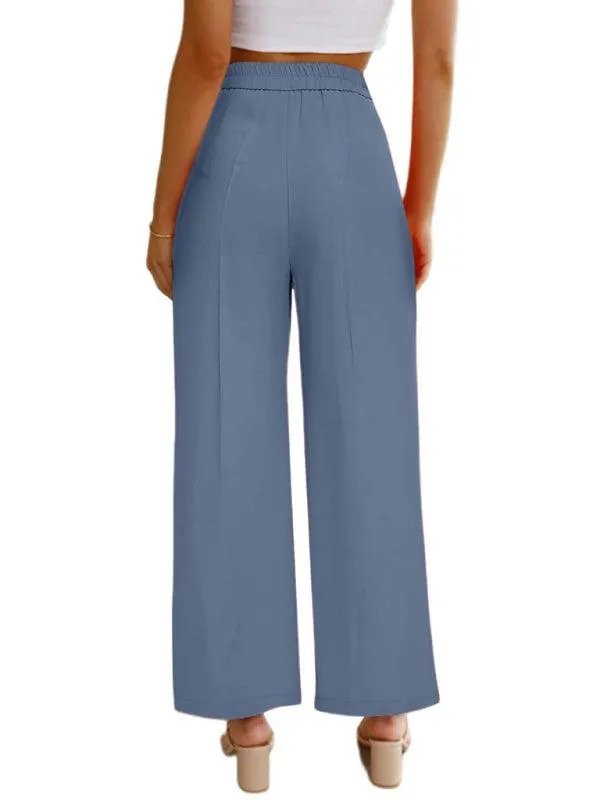 Wide Leg Women's Pants With Pockets