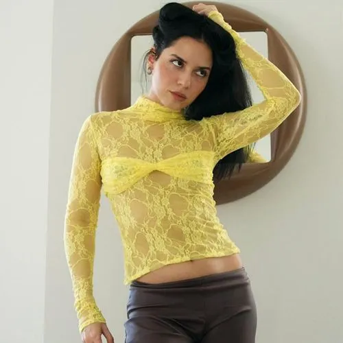 Women's T-shirt Long Sleeve T-Shirts Lace Hollow Out Sexy Solid Color