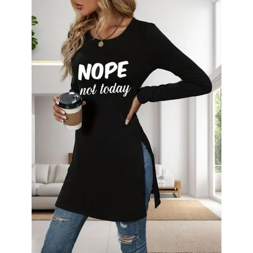 Women's T-shirt Long Sleeve T-Shirts Printing Casual Letter